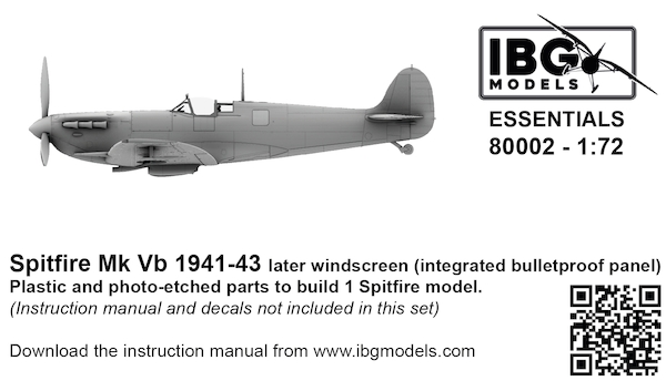 Spitfire Mk Vb 1941-43 - Later Windscreen (integrated bulletproof panel) 80002