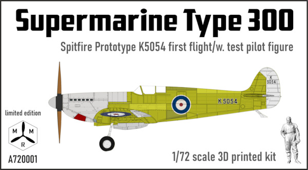 Spitfire Prototype K5054 - Stage 1 – First Flight with test pilot figure - MRM A720001