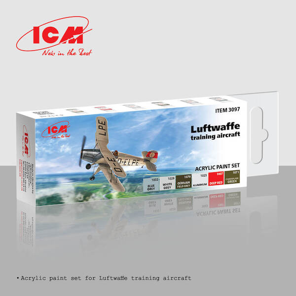 Acrylic paint set for Luftwaffe training aircraft (6 bottles) ICM3097