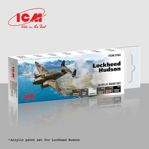 Lockheed Hudson Acrylic paint set (6 bottles) ICM3102