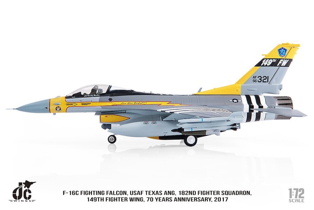 JC Wings JCW-72-F16-013 F16C Fighting Falcon USAF Texas ANG, 182n