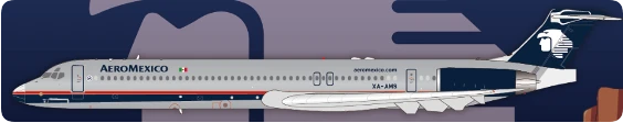 McDonnell Douglas MD-88 AeroMexico XA-AMS Polished JX024-2-004