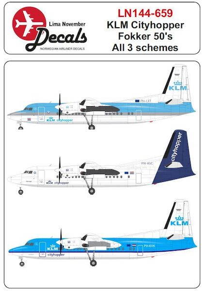 Fokker F50 (KLM Cityhopper, all three schemes) (BACK IN STOCK) LN144-659