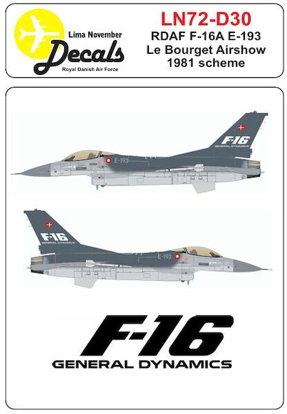 RDAF F-16A E-193 in the colors from Le Bourget 1981 LN72-D30