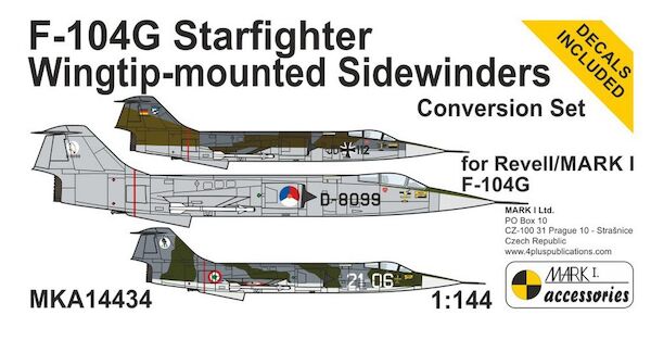 Lockheed F-104G 'Wingtip-mounted Sidewinders' Conversion set (Mark1, Revell ) Incl. KLu markings MKA14434