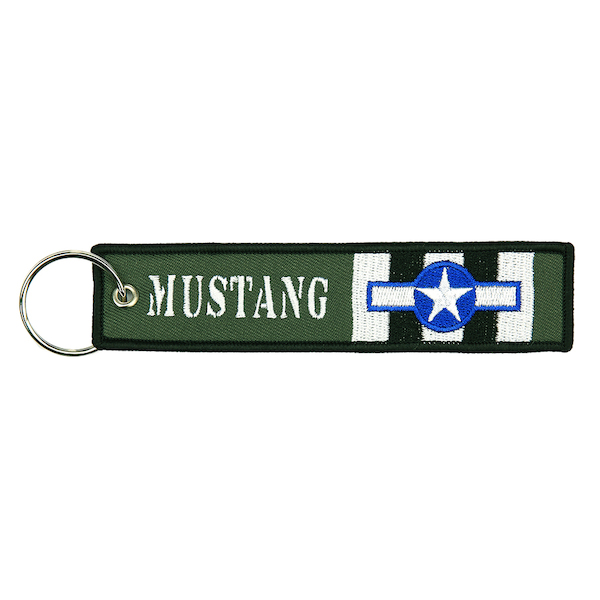 Keyholder with MUSTANG on both sides, green background  KEY-MUSTANG