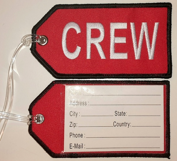 Crew baggage tag (red background)  CREW RED