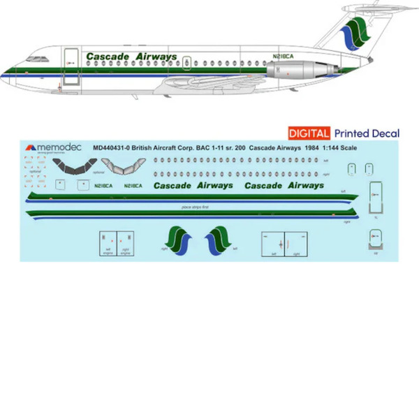 BAC 1-11 Srs 200 (Cascade Airways 1984) MD440413-0