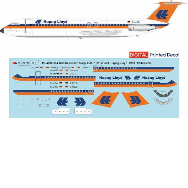 BAC 1-11 Srs 500 (Hapag Lloyd 1980) MD440678-1