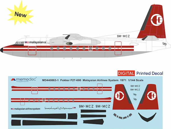 Fokker F27-200 Friendship (Malaysia Airline System 1971) MD440863-1