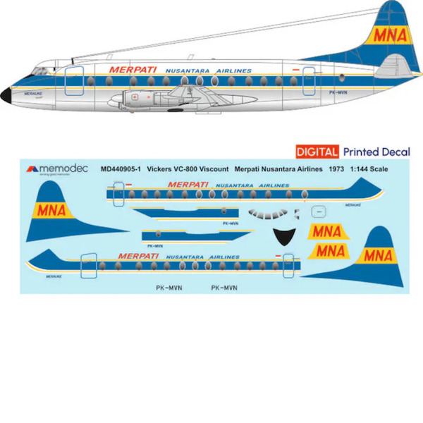 Vickers Viscount 800 (Merpati Nusantara Airlines 1973) MD440905-1