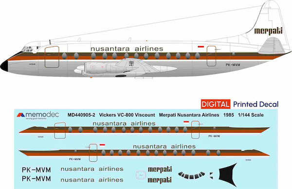 Vickers Viscount 800 (Merpati Nusantara Airlines 1985) MD440905-2