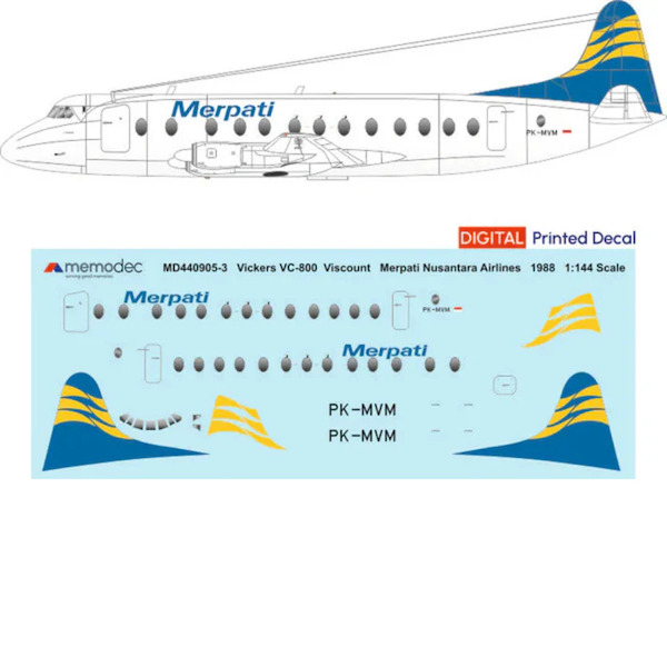 Vickers Viscount 800 (Merpati Nusantara Airlines 1988) MD440905-3