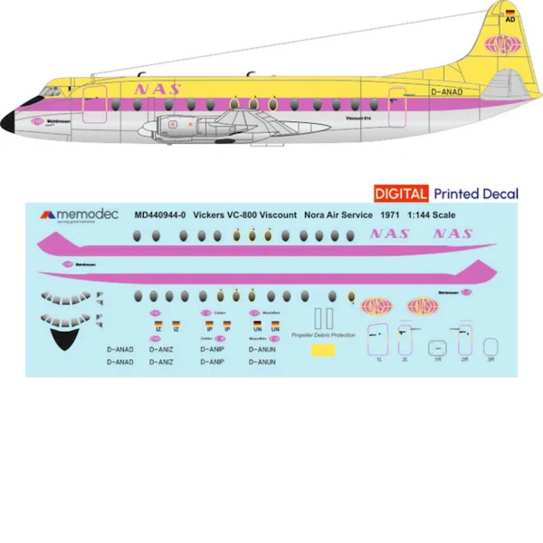 Vickers Viscount 800 (NAS Nora Air Servoce 1971) MD440944-0