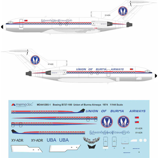 Boeing 727-100 (Union of Burma Airways 1974) MD441285-0