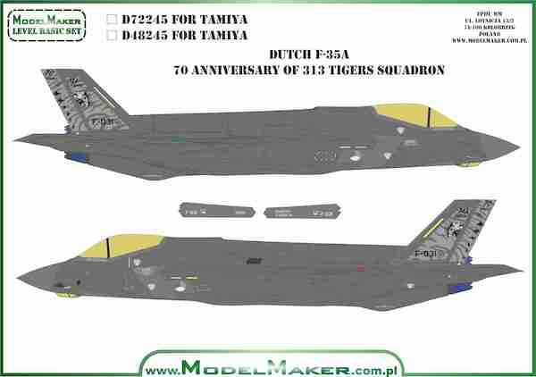 F35A Lightning II (70 Ann. of 313 (Tigers) Squadron, KLU) MMD-72245