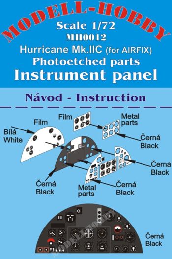 Hurricane MkIIc instrument panel (Airfix)  K72912