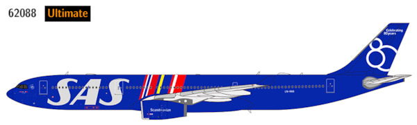 Airbus A330-300 SAS Scandinavian Airlines "Celebrating 80 Years" LN-RKR Luxurious Packaging 62088