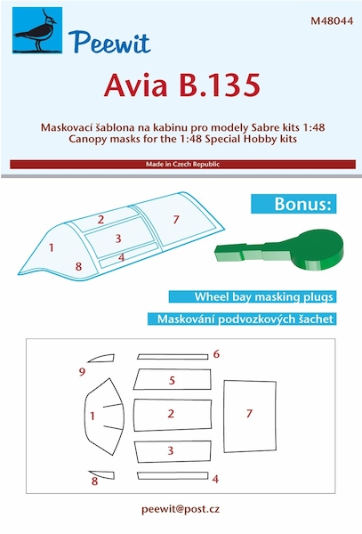 Avia B.135 Canopy and Main wheel well Mask (Sabre Kits M48044