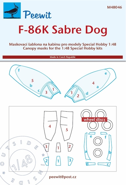F86K Sabre Dog Canopy and wheel Mask (Kovozavody Prostejov) M48046