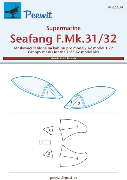 Seafang F. Mk31/32 Canopy mask (AZ models)  M72304