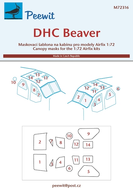 DHC2 Beaver Canopy masks  (Airfix)  M72316