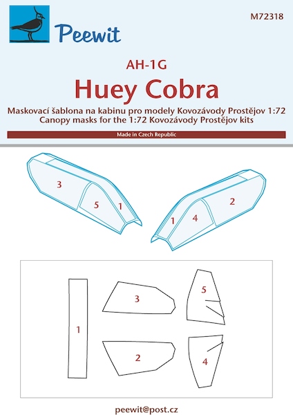 Bell AH1G Huey Cobra  Canopy masks  (Kovozavody Prostejov)  M72318