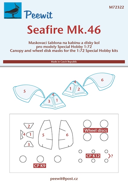 Supermarine Seafire MK F46 Canopy and wheel masks  (Special Hobby)  M72322