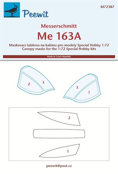 Messerschmitt Me163A Canopy Mask (Special Hobby) M72387