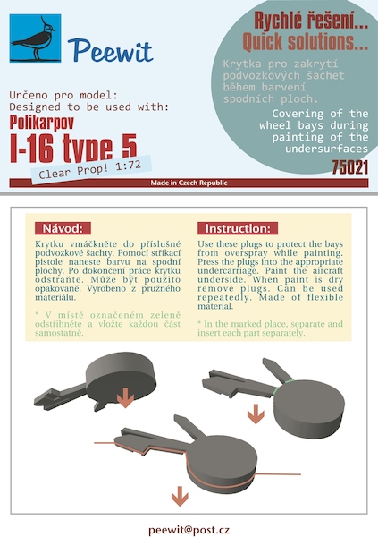 Plastic Paint Wheel well masks Polikarpov I16 Type 5 (Clear Prop  M75021