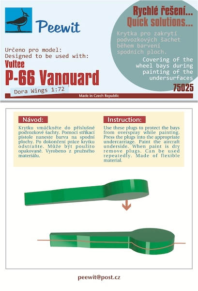 Plastic Wheelbay Paint masks Vultee P66 Vanguard (Dora Wings) M75025