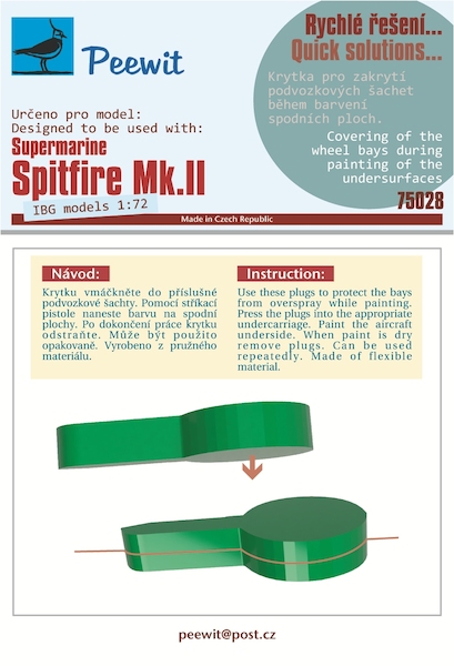 Plastic Wheelbay Paint masks Supermarine Spitfire MKII (IBG) M75028