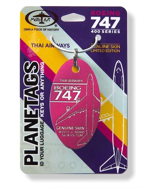 Keychain made of: Boeing 747 Thai Airways HS-TGM Magenta  B747 THAI MAG