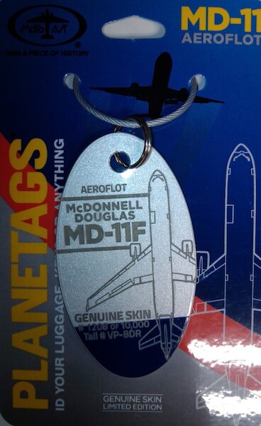 Keychain made of: McDonnell Douglas MD11F Aeroflot  - VP-BDR (combo colours)  MD-11 VP-BDR