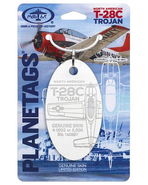 Keychain made of: T-28C Trojan Serial # 140597 White  PT-T28C WHITE