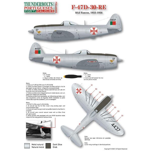 Republic F47D-30-RE Thunderbolt (Portugese AF) PTC48005