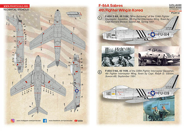 F86A Sabres 4th Fighter Wing in Korea. Part 2 PRS48-309