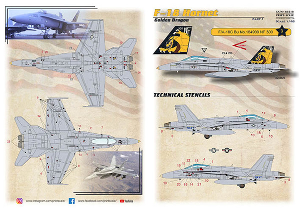 F/A18C Hornet. Part 1 "Golden Dragon" PRS48-318