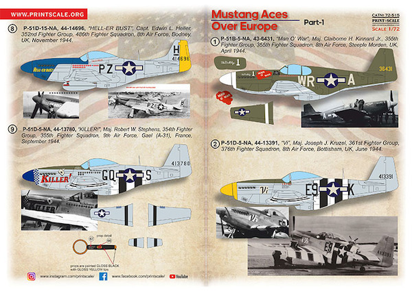 North-America P-51 Mustang Aces Over Europe. Part 1 PRS72-515