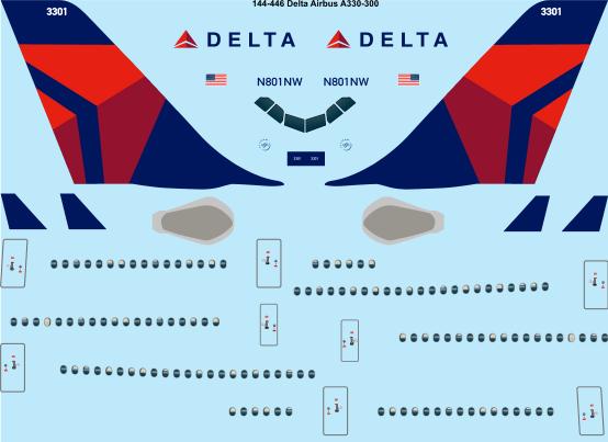 Airbus A330 300 Delta Airlines Two Six Decals 144 446