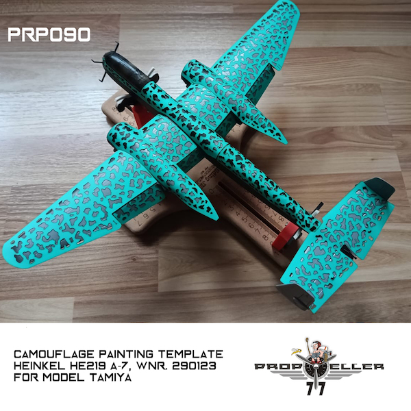 Camouflage Painting Templates for Heinkel He219A-7 WnR 290123 (Tamiya) prp090