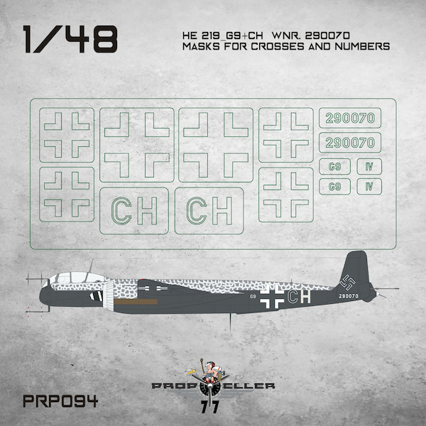Heinkel He219_G9+CH Wnr. 290070 masks for crosses and numbers prp094