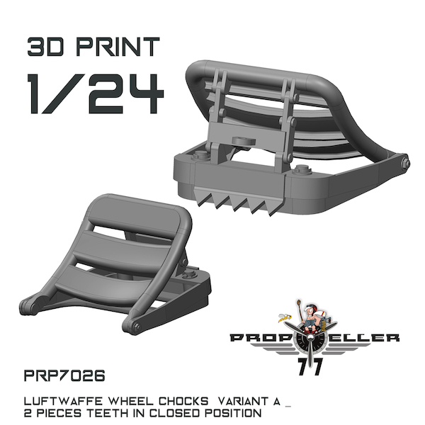 Luftwaffe Wheel Chocks Variant A with theeth in closed position (2x) prp7026