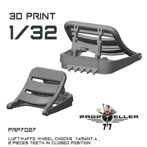 Luftwaffe Wheel Chocks Variant A with theeth in closed position (2x) prp7027