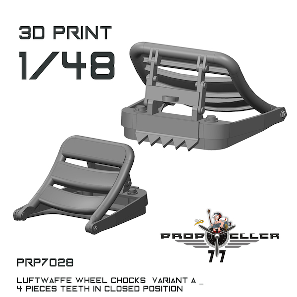 Luftwaffe Wheel Chocks Variant A with theeth in closed position (4x) prp7028
