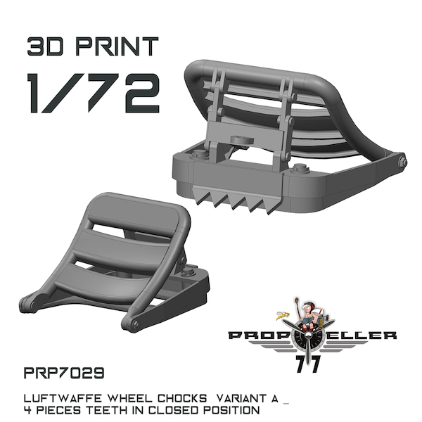 Luftwaffe Wheel Chocks Variant A with theeth in closed position (4x) prp7029
