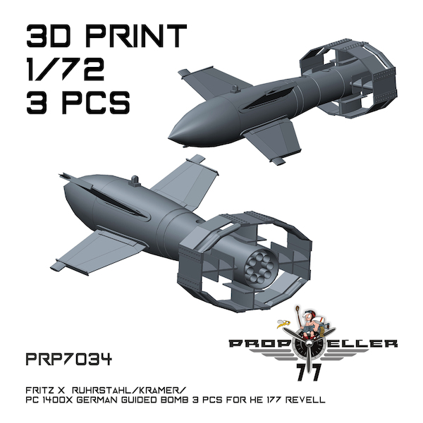 Fritz X Ruhrstahl/Kramer/ PC1400X German guided Bomb (3x) for He177 (Revell) PRP7034