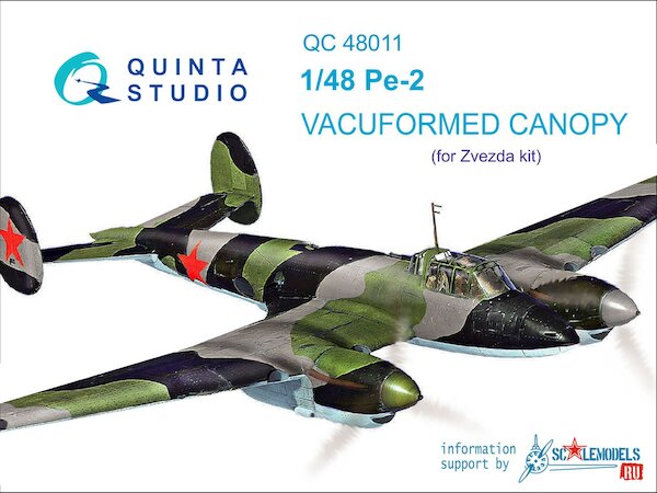 Canopy and other glassparts Petlyakov Pe2 (for Zvezda) QC48011