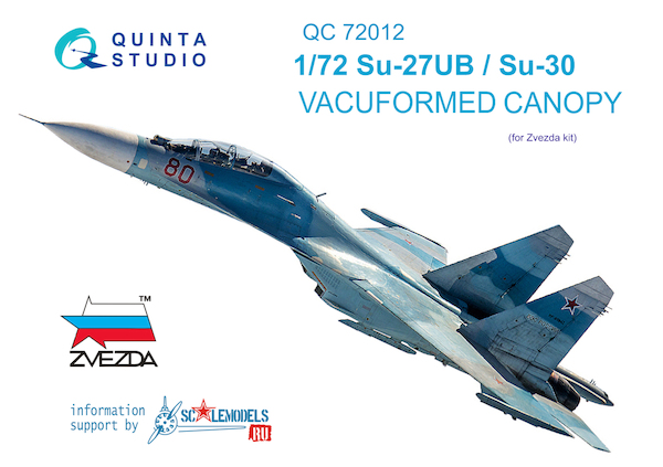 Canopy Sukhoi Su27UB/SU30 (for Zvezda) 2x QC72012
