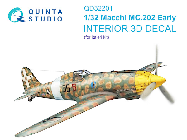 Macchi MC202 early Interior 3D Decal  for Italeri  QD32201